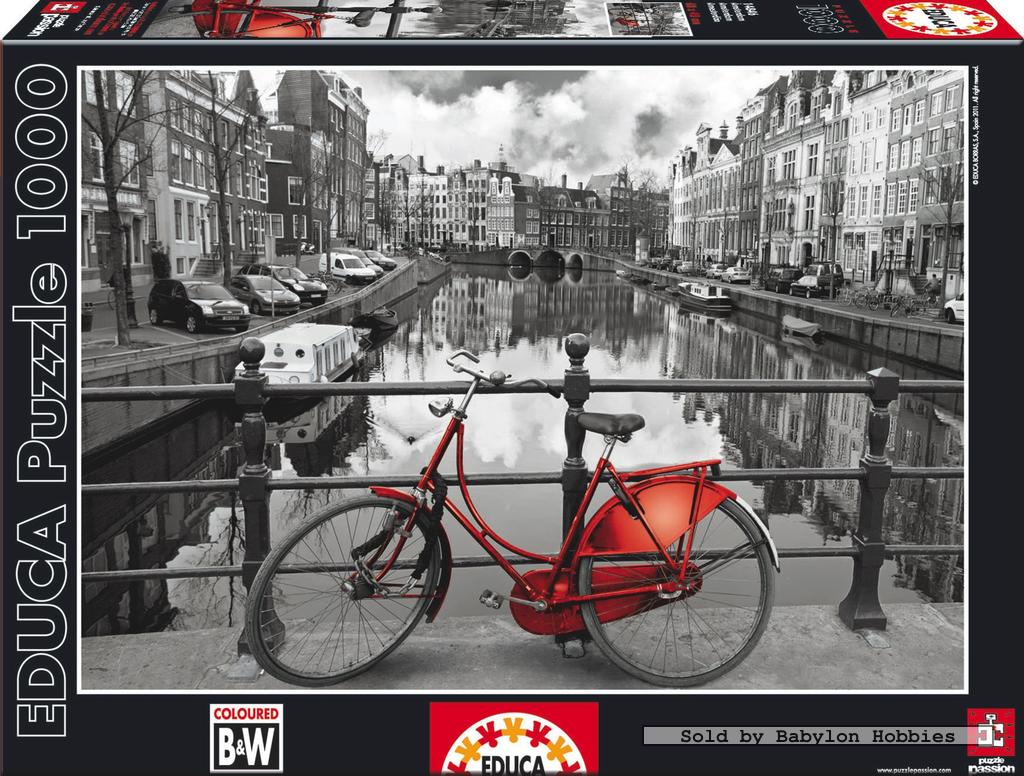 picture 3 of 1000 pieces jigsaw puzzle: Black and White - Amsterdam Netherlands (by EDUCA) 14846