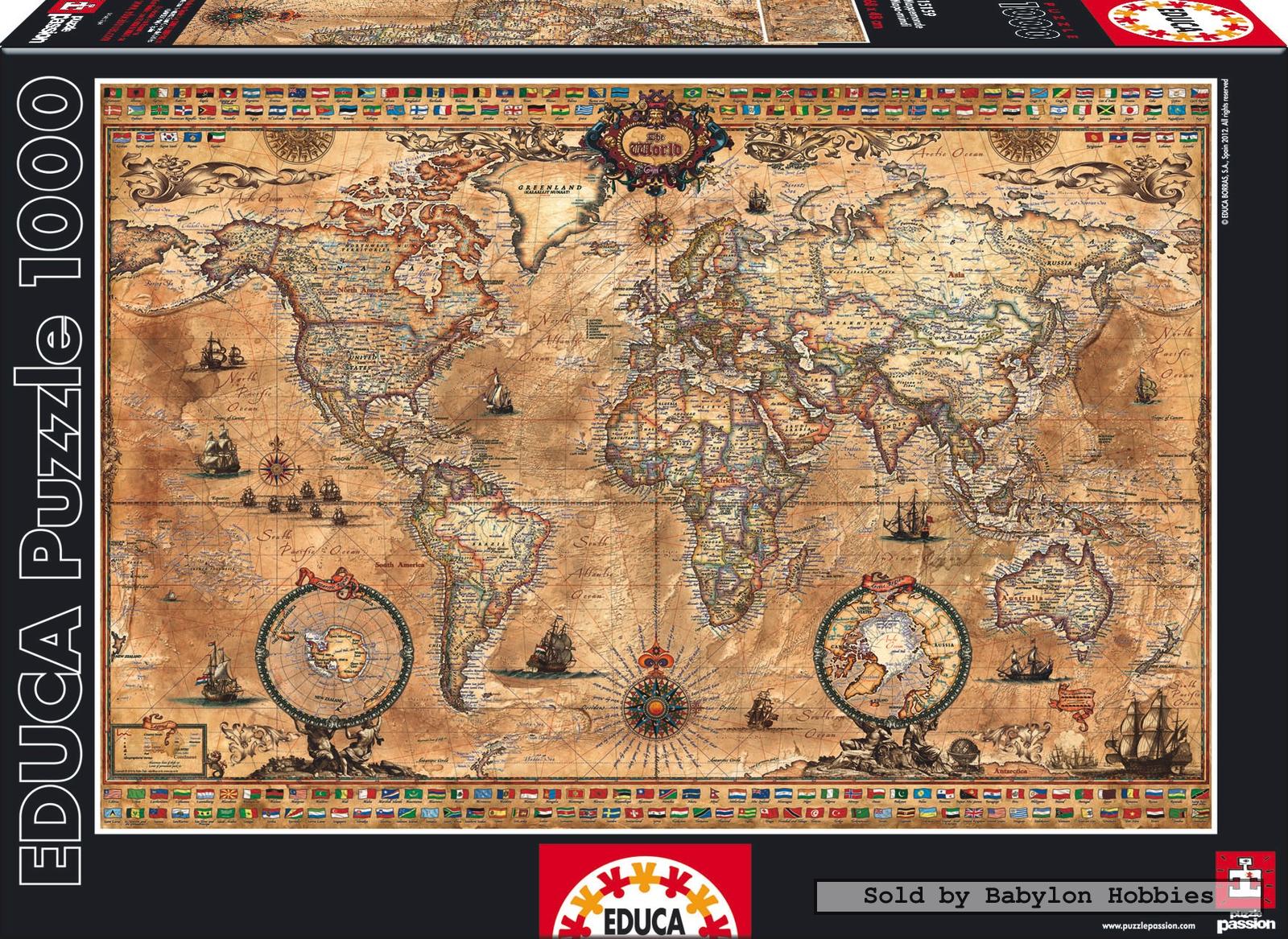picture 1 of EDUCA 1000 pieces jigsaw puzzle Genuine   Antique World 