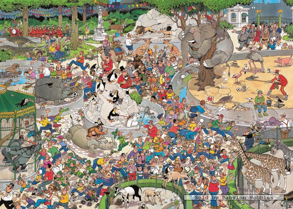1000 pcs jigsaw puzzle: Jan van Haasteren - The Zoo (Cartoon
