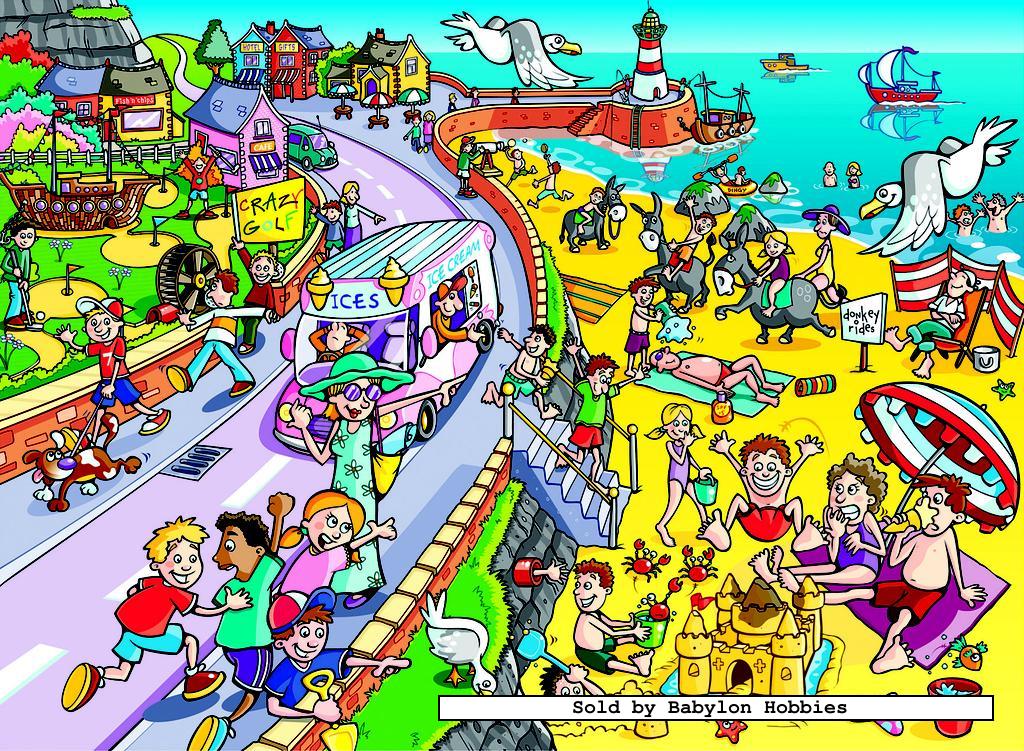 100 pcs jigsaw puzzle Spot the Difference The Seaside Trip (Jumbo