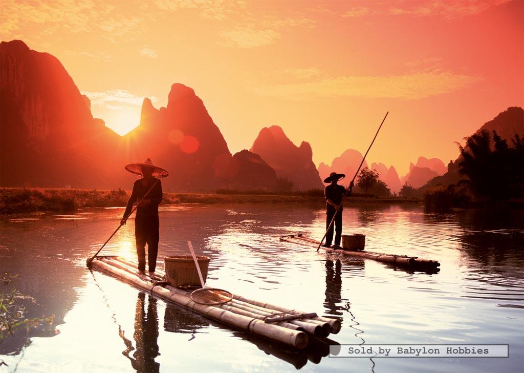 picture 1 of 1000 pieces jigsaw puzzle: Fishing at Sunset (by Ravensburger) 190850