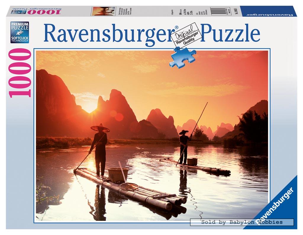 picture 2 of 1000 pieces jigsaw puzzle: Fishing at Sunset (by Ravensburger) 190850